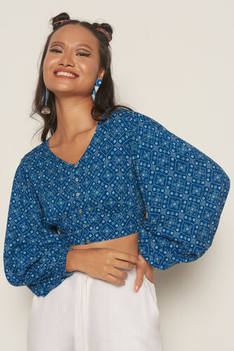 Butterfly Crop Top, Blue, image 2